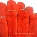 Red Heat Resistant Safety Leather Work Welding Gants de protection pour les mains